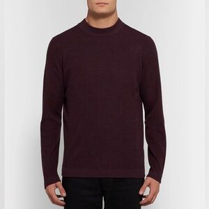 NN07 Men’s Duncan Wool Blend Ribbed Crewneck Sweater Burgundy Large